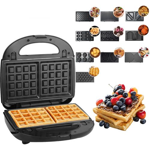 Appareil À Croque Monsieur, 750W Machine À Sandwich, Presse À Panini Électrique, Plaques Antiadhésives Et Détachable, Gaufrier Grille-Pain Thermostat Automatique Indicateur Led (10[BLE9300818]