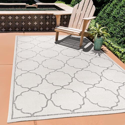 Sjzg-Tapis D'extérieur Résistant Aux Intempéries - Pour L'intérieur Et L'extérieur - Tapis De Balcon Imperméable - Pour Terrasse, Jardin, Cuisine, Salle De Bain Ou Salon - Crème - 60 X 110 Cm