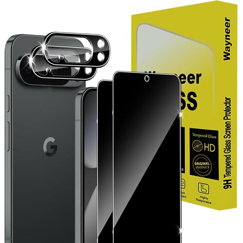 KWEX-Verre Trempé Anti-Espion Pour Google Pixel 10 Pro XL, 2 Pièces Privacy Film et 2 Pièces Protection Camera, 9H Dureté HD Anti Rayures Anti-Spy Protection écran