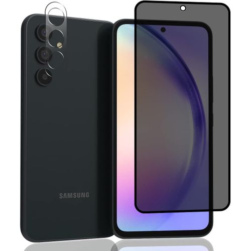 CAUC-Verre Trempé Anti-espion pour Samsung Galaxy A54, Contenir 1 Pièces Film Protection Ecran de Confidentialité et 1 Pièces Caméra Arrière Protecteur, Protection écran pour Galaxy A54