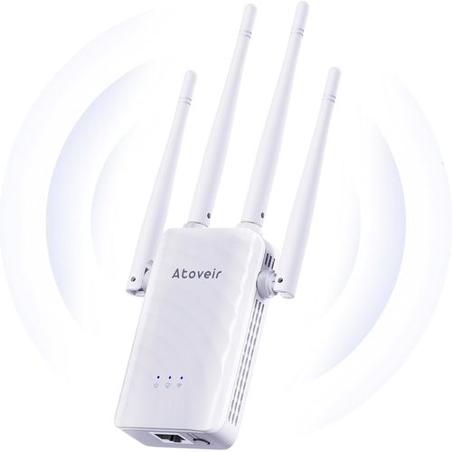 Répéteur Wifi Puissant Au Design Moderne, Amplificateur Wifi Avec Longue Antenne Pour Une Connexion Fiable Dans Toute La Maison, Color: Blanc[Z89]