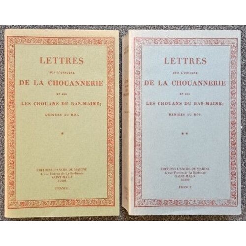Lettres Sur L'origine De La Chouannerie - J. Duchemin Descepeaux
