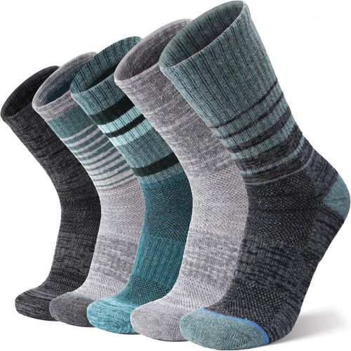 Tianyi-Chaussettes Unisex En Laine Mérinos Pour Hommes Femmes Randonnée Marche Chaudes Épaisses Hiver Montantes Chaussures De Travail 5 Paires