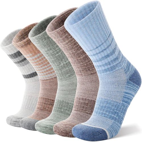 Tianyi-Chaussettes Unisex En Laine Mérinos Pour Hommes Femmes Randonnée Marche Chaudes Épaisses Hiver Montantes Chaussures De Travail 5 Paires