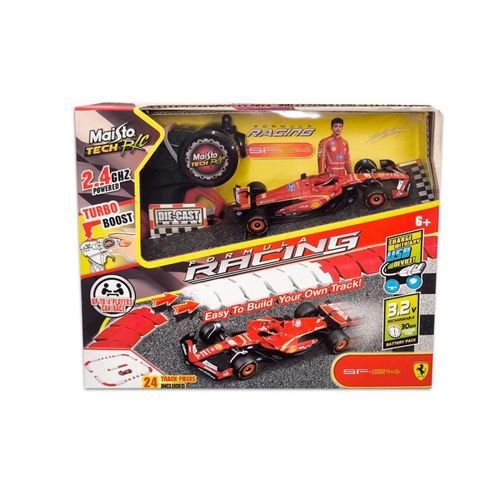 Véhicules miniatures Radiocommande CIRCUIT FORMULE 1 RADIOCOMMANDE 2,4 Ghz avec accessoires de piste - Ferrari 2024