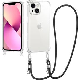 Coque Transparente Souple Tpu Iphone 13 Mini (5,4"") Avec Cordon Bandoulière Réglable 1,6 M Et Chaîne - Anti¿Choc Noir