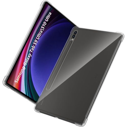 Coque Transparente Pour Samsung Galaxy Tab S10 Ultra ¿ Tpu Souple Anti-Chocs Avec Airbags Coins 360°, Anti-Rayures, Bords Surélevés, Coupe Précise Et Anti-Jaunissement