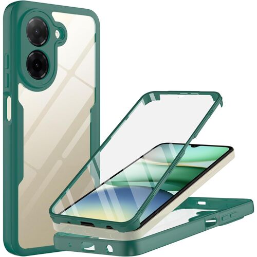 KALANKA-Coque pour Xiaomi Redmi A5 4G, Housse Transparent Antichoc avec Protection écran, 360° Full Body Protection Etui Robuste Double Face Bumper Anti-Scratch Intégrale Case, Vert Nuit