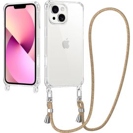 Coque Transparente Tpu Souple Anti-Choc Avec Cordon Bandoulière Réglable 1,6 M Et Chaîne Multicolore Pour Iphone 13 Mini (5,4"")