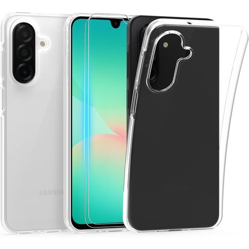 Coque Tpu Souple Transparente Pour Samsung Galaxy A26 5g 6,64 Pouces - Bumper Antichoc À Bords Surélevés + 2 Verres Trempés Protection Écran