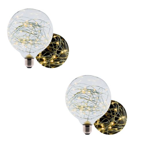 Lot de 2 ampoules LED Starry G125 - jaune - Elexity