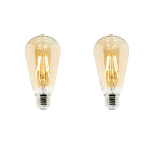 Lot de 2 ampoules déco filament LED ambrée 4W E27 - Elexity