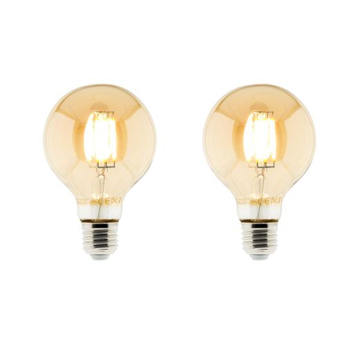 Lot de 2 ampoules déco filament LED ambrée 6W E27 - Elexity