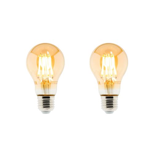 Lot de 2 ampoules déco filament LED ambrée 4W E27 2500K - Zenitech