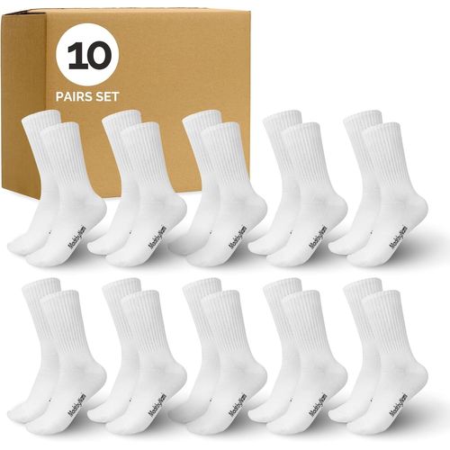 Kalanka-Lot De 6 Paires/10 Paires De Chaussettes De Tennis Blanches Pour Homme Et Femme En Coton Respirant