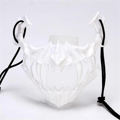 Masque Cosplay Anime Skull Face, Jeu D'horreur Y2k, Ensemble D'accessoires Pour Adultes Et Enfants, Nouveaux Accessoires, Costume De Cosplay Fit, Fête D'halloween, Cadeaux--Nue Blanc