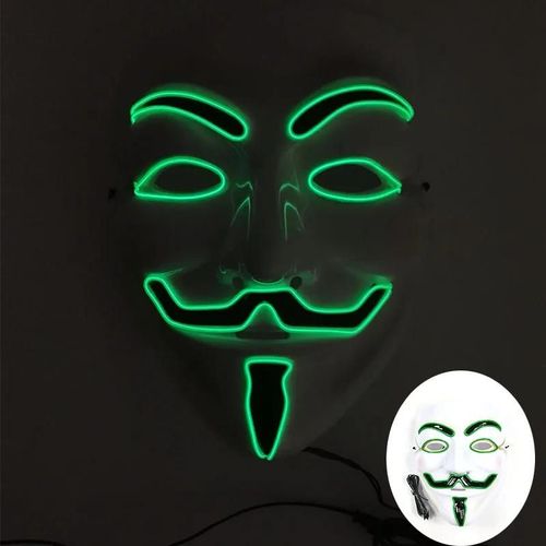 Masque À Thème De Film Lumineux Rave D'halloween, Masque Anonyme À Lumière Led V Pour Vendetta, Masque Complet Scintillant Pour Fête Cosplay-03