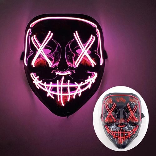 Masque De Danse Shuffle Masque De Purge Lumineux Démon Slayer Mascarade Lumineuse Masque De Cosplay Pour Halloween Horreur Accessoires De Maison Hantée-B07