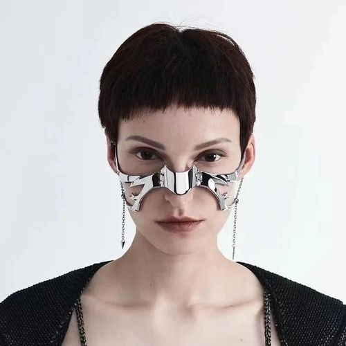 Masques Gothiques En Métal Pour Cosplay, Extraterrestre Punk Décent, Masque Mécanique Antarctique, Mascarade D'halloween, Mascarade Tim, Accessoires De Fête--Style 1
