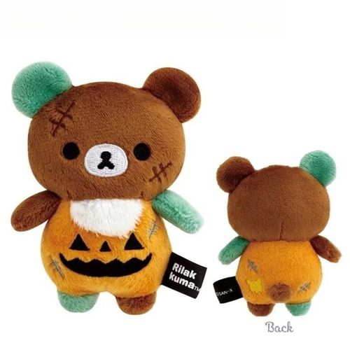 San-x Rilakkuma peluche poupée mignon Halloween citrouille relax ours en peluche porte-clés sac Kuma pendentif Anime dessin animé décoration cadeau--8cm style a