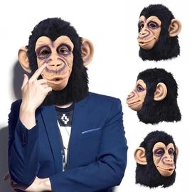 Masques D'halloween Gorille Singe Pour Adultes, Masque Complet Amusant En Latex, Costume De Cosplay Pour Fête D'halloween, Masques Réalistes, Nouvelle Collection--Noir