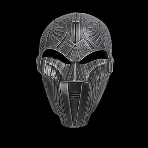 Masque De Samouraï Déchu Jedi En Résine, 1 Pièce, Boule De Maquillage Pour Fête D'horreur D'halloween, Masque De Cosplay, Accessoires De Casque Pour Adultes--1pc-Argent