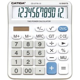 CD-2776 Grande calculatrice de bureau commerciale à 12 chiffres avec grand écran LCD de 12,7 cm,boutons réactifs géants,fonctionne à piles et à énergie solaire,parfaite pour la maison/le bureau.[H15]