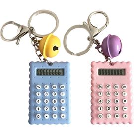 2 Pièces Calculateur De Biscuits, Mini Choses, Chaîne De Clés De La Calculatrice De Poche, Calculatrice Portable, Chaînes De Clés De Poche, Remorques D'Étudiants Pour Enfants.
