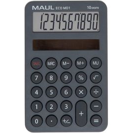 Eco Calculatrice Md 1 | Calculatrice Solaire Avec 10 Chiffres Et 5 Fonctions | Calculatrice En 60% Plastique Recyclé | Calculatrice De Bureau | Blauer Engel/Uz116 | Gris[Z564]