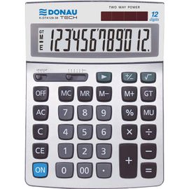 Calculatrice De Bureau Tech/K-Dt4129-38 Fonction Racine 12 Chiffres/ 210X154X34Mm/ Couleur: Argent/Calculatrice Avec Affichage 12 Chiffres/Double Alimentation/Garantie 5 Ans[Z1135]