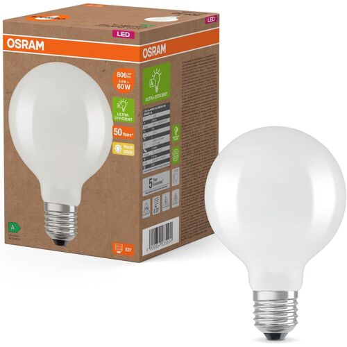 Kalanka-Led Superstar Classic Globe G 95 En Forme De Bouclassique En Verre Dépoli, 3,8 W, 806 Lm,E27, Lumière Blanc Chaud De 2700 K, Eek A, Diamètre 95 Mm.