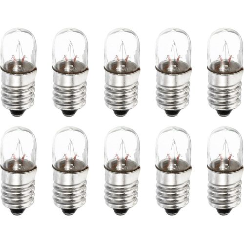 Sjzg-E10 Vis Base Miniature Ampoules 48v/2w Chaud Jaune Clair Mini Lampes Avec Boîte, 1 Ensemble/10 Paquet