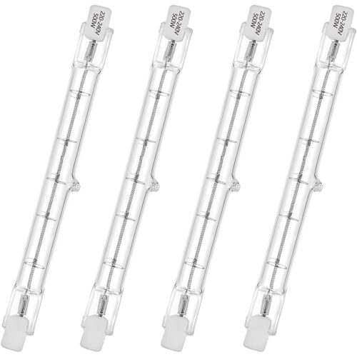 KALANKA-Dimmable Lampe Halogène R7S 118mm, 400W = 500W, 230v 7750lm T3 J118 Spot Halogène Linéaire pour Éclairage Paysager, Sécurité et Éclairage Public, 2700k Blanc Chaud (4 PCS)
