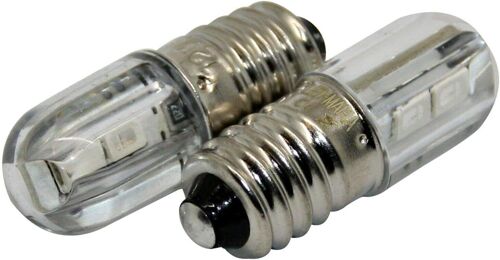 Kalanka-Lot De 2 Ampoules Led E10 - 6 X 6 X Culot ¿¿ Vis - Blanc Chaud - 6 V (Blanc Chaud, 2 X )