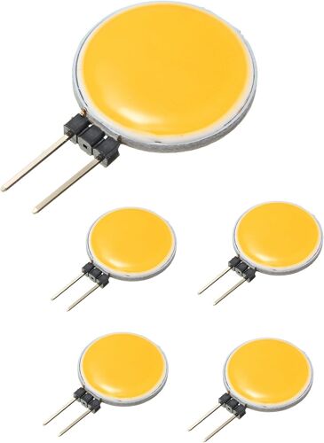 Ampoule Led G4 Disc Cob Ac/Dc 12v 3w Bi-Pin Marine Camper Rv Light Lamp 180 Degree Cold Warm White Replace 30w Halogen Lamp, Pack 5[Den5284503]
