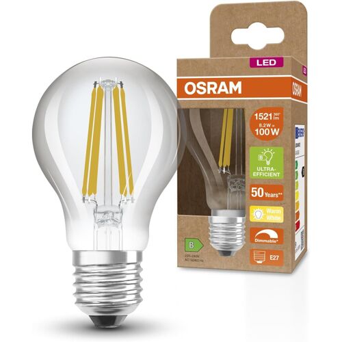Kalanka-Osram Superstar + Classic A Fil 100 Led Lampe, E27, 82w, 1521lm, 2700k, Lumière Blanche Chaude, Dimmable, Technologie De Filament Led, Classe D'efficacité Énergétique B