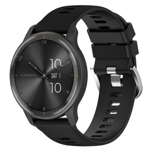 Bracelet En Silicone Texturé Pour Garmin Venu 2 - 22 Mm (Noir)