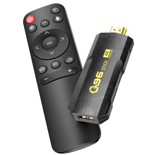 Stick TV Android 4K Ultra HD HDMI avec Télécommande Streaming WiFi Téléviseur Noir