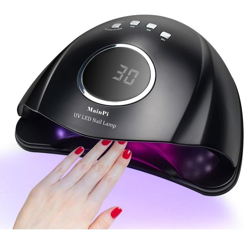 Lampe Uv Led Ongles 168w,Professionnel Sèche Ongles Avec 42 Leds,Lampe Séchage Ongles Rapide Pour Vernis Ongles,4 Minuteries Et Capteur Automatique,Sèche-Ongles Pour Gel Vernis(Noir) 