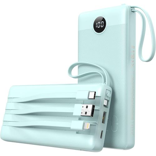 Batterie Externe 20000mah Avec 4 Câbles Intégrés, Veektomx Batterie Externe Charge Rapide Usb C, 5 Sorties Et 4 Entrées Power Bank Batterie Portable Grande Capacité Voyage Chargeur Externe L[Z380]