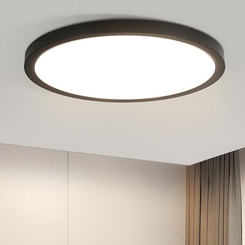 Plafonnier Led Pour Salle De Bain-15w Lampe Ronde Pour Salle De Bain 18cm Noir Lampe De Chambre 4000k Plafonnier Moderne Ultra Fin Pour Chambre,Couloir,Cuisine