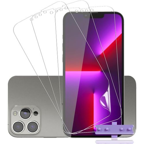 CAUC-Film de Protection D'écran Compatible avec iPhone 13 Pro Max (Pas Verre Trempé) Films TPU Flexible 3 Pièces, HD/Anti-Rayures Full Coverage Protection écran pour iPhone 13 Pro Max