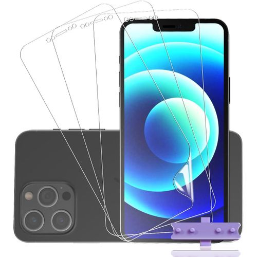 CAUC-Film de Protection D'écran Compatible avec iPhone 12 Pro Max (Pas Verre Trempé) Films TPU Flexible 3 Pièces, HD/Anti-Rayures Full Coverage Protection écran pour iPhone 12 Pro Max