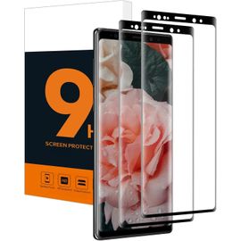 Aefj-2 Pack Verre Trempé Pour Samsung Galaxy Note 9 Film, Haute Sensibilité Protection Écran, Dureté Ultra-Résistante 9h, Couverture 3d Totale Sans Bulle, 0,33mm Ultra Hd Note 9 Vitre Protection