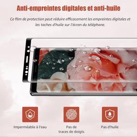 Aefj-2 Pack Verre Trempé Pour Samsung Galaxy Note 9 Film, Haute Sensibilité Protection Écran, Dureté Ultra-Résistante 9h, Couverture 3d Totale Sans Bulle, 0,33mm Ultra Hd Note 9 Vitre Protection