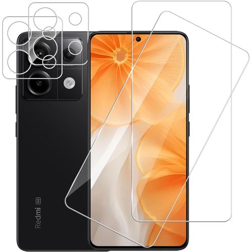 2 Pièces Verre Trempé Pour Xiaomi Redmi Note 13 Pro 5g Avec 2 Pièces Caméra Arrière Protecteur, 2.5d Vitre Protection Pour Redmi Note 13 Pro, Dureté 9h Anti Rayures Protection Écran