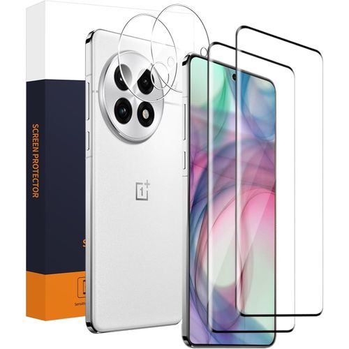 2+2 PACK VERRE TREMPÉ POUR ONEPLUS 13 5G, DURETÉ 9H ANTI RAYURES VITRE PROTECTION + FILM CAMÉRA VERRE, COUVERTURE 3D SANS BULLE, TACTILE SENSIBLE, HAUTE DÉFINITION ONEPLUS 13 PROTECTION ÉCRAN