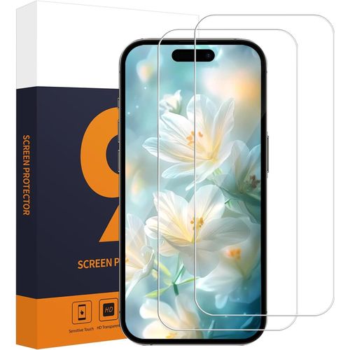 2 Pièces Verre Trempé Pour Iphone 15 Pro, Bord 2.5d Anti Rayures Dureté 9h Film Protection Écran, Pas De Bulles Haut Définition Antifouling Vitre Protection Compatible Avec Iphone 15 Pro