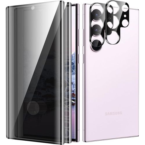 Verre Trempé Anti-Espion Pour Samsung Galaxy S23 Ultra - Protection Écran Vie Privée 9h, Anti-Rayures, Haute Sensibilité, Lot 2+2