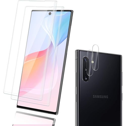 CAUC-2+2 pièces Verre Trempé pour Samsung Galaxy Note 10 Plus avec Caméra Arrière protection écran, HD Sans Bulles Haute Sensibilité vitre protection, 9H Durable et Anti Rayures Note 10+ Protection D
